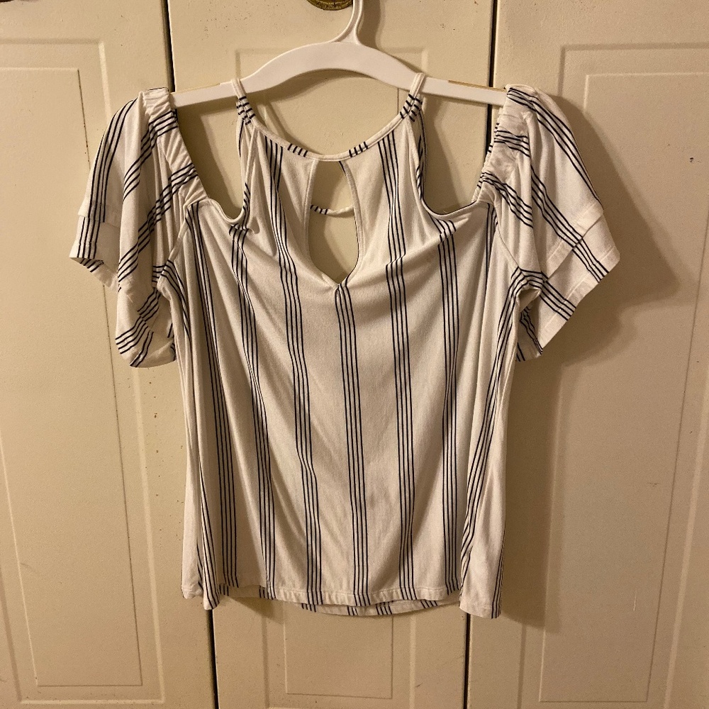 Black and white off the shoulder top